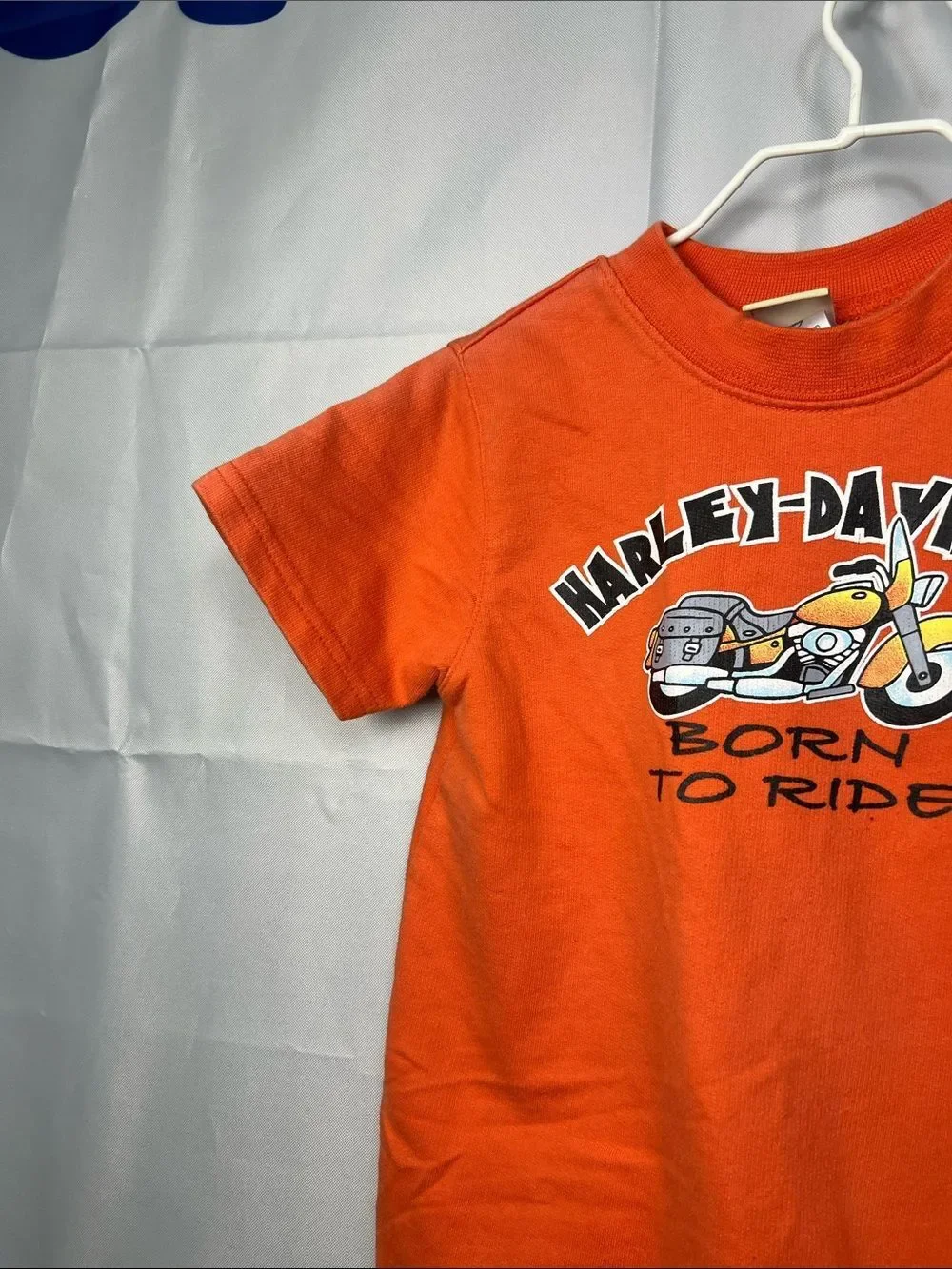 Harley Davidson orange Motorcycle Born to ride short sleeve one piece jumpsuit